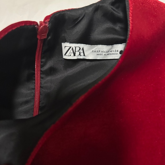 Zara Red Suede Dress XS - Picture 2 of 4